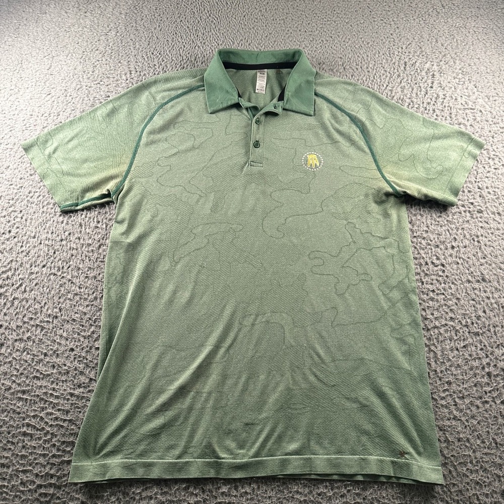 UNRL Barstool Sports Polo‎ Shirt Mens M Green Camo Textured Performance Golf